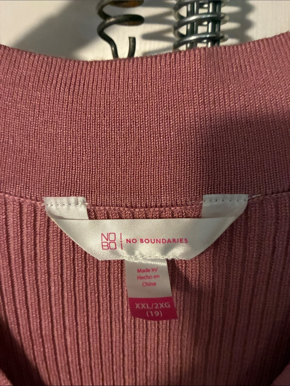 No Boundaries Dusty Rose Ribbed Crew Neck Sweater